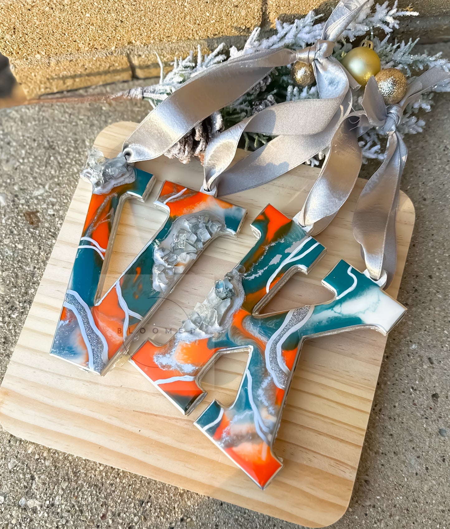 Custom Resin Geode Letter Ornament