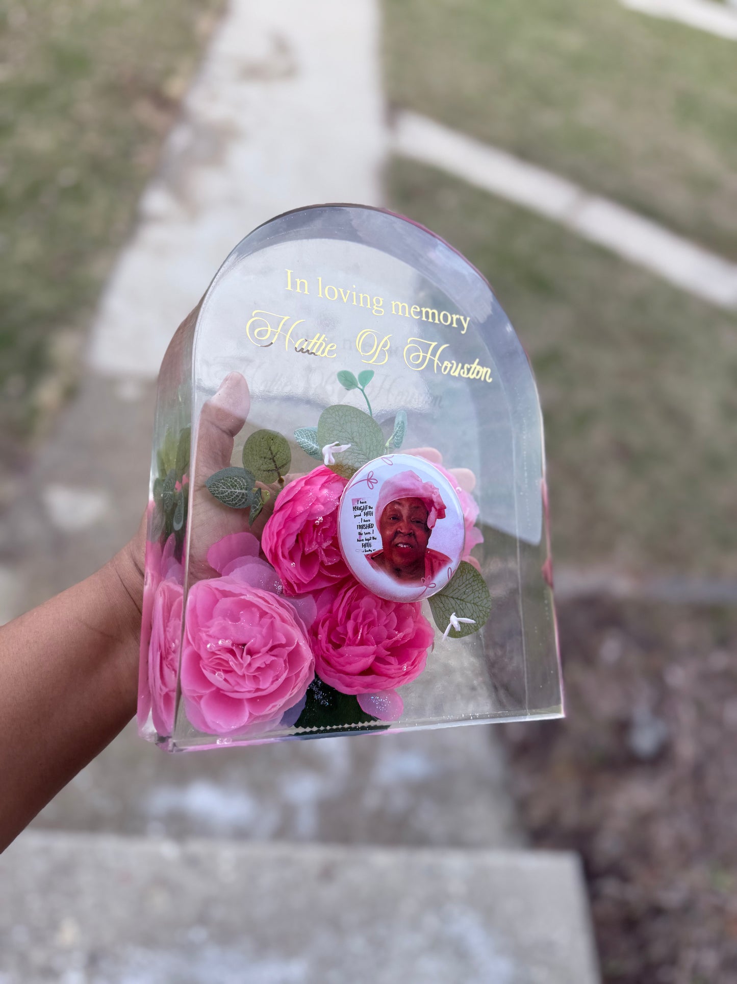 Custom Memorial/Preservation Floral Block