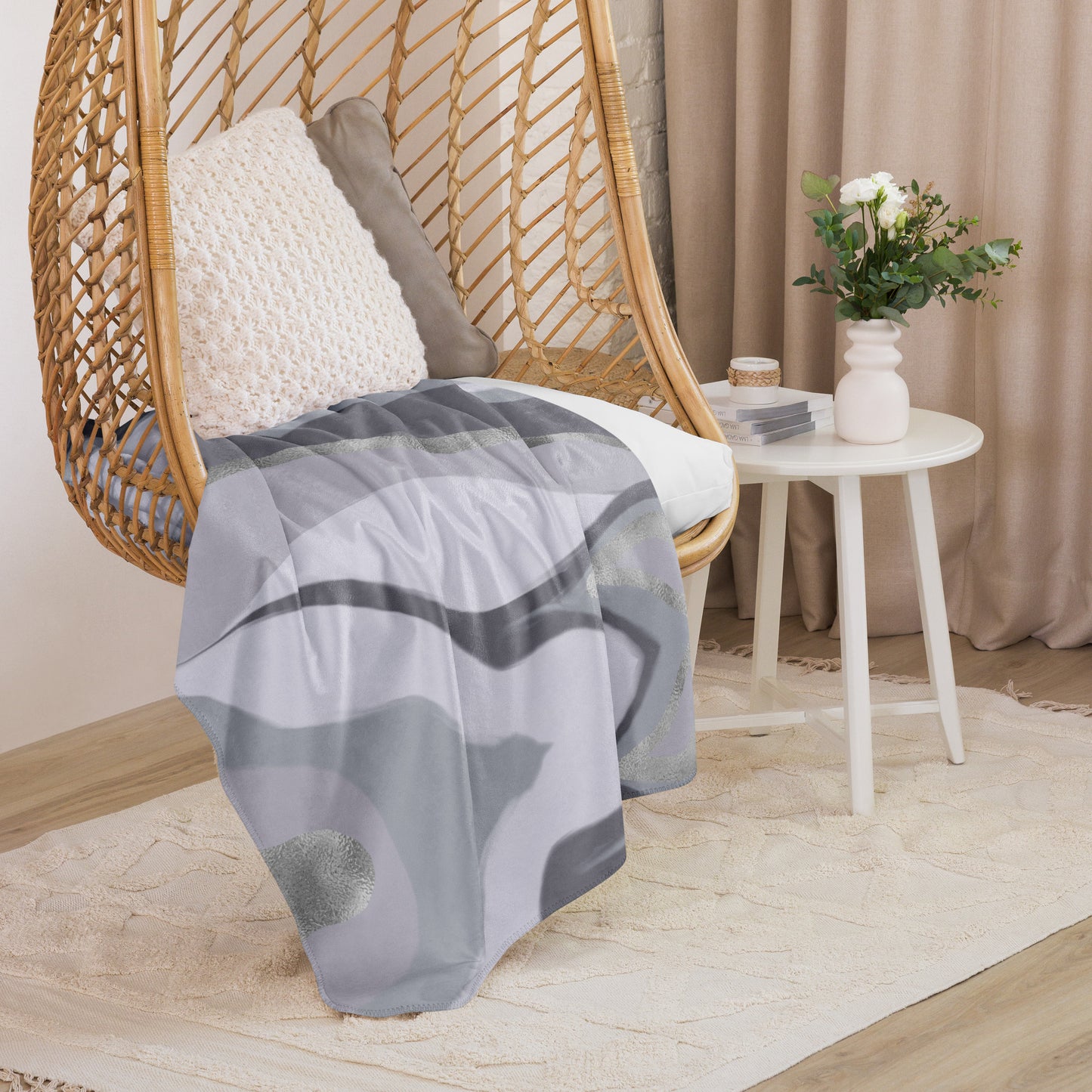 Glisten Gray Sherpa blanket